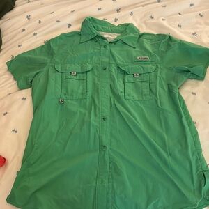Columbia Green Casual Button Down Shirt Lightweight